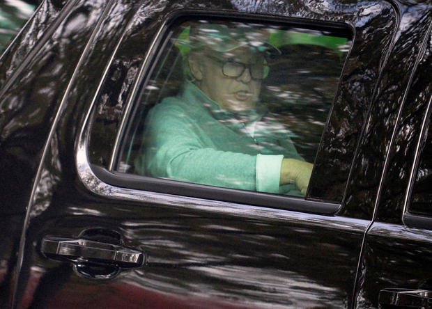 U.S. President Donald Trump departs his Trump National Golf Cub in Virginia 