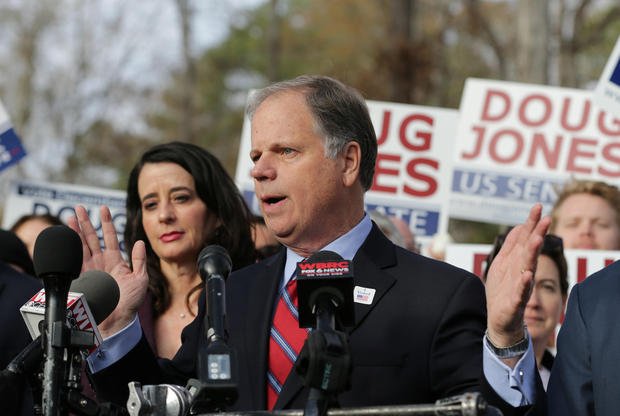 Democratic Alabama U.S. Senate candidate Doug Jones votes at Brookwood Baptist Church in Mountain Brook 