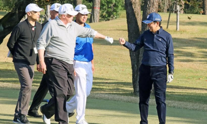 President Trump’s first trip to Asia begins with a taste of home