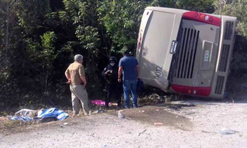 Skid marks may indicate tour bus that crashed was speeding