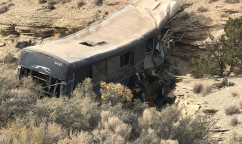Greyhound bus careens off highway, killing 13-year-old girl